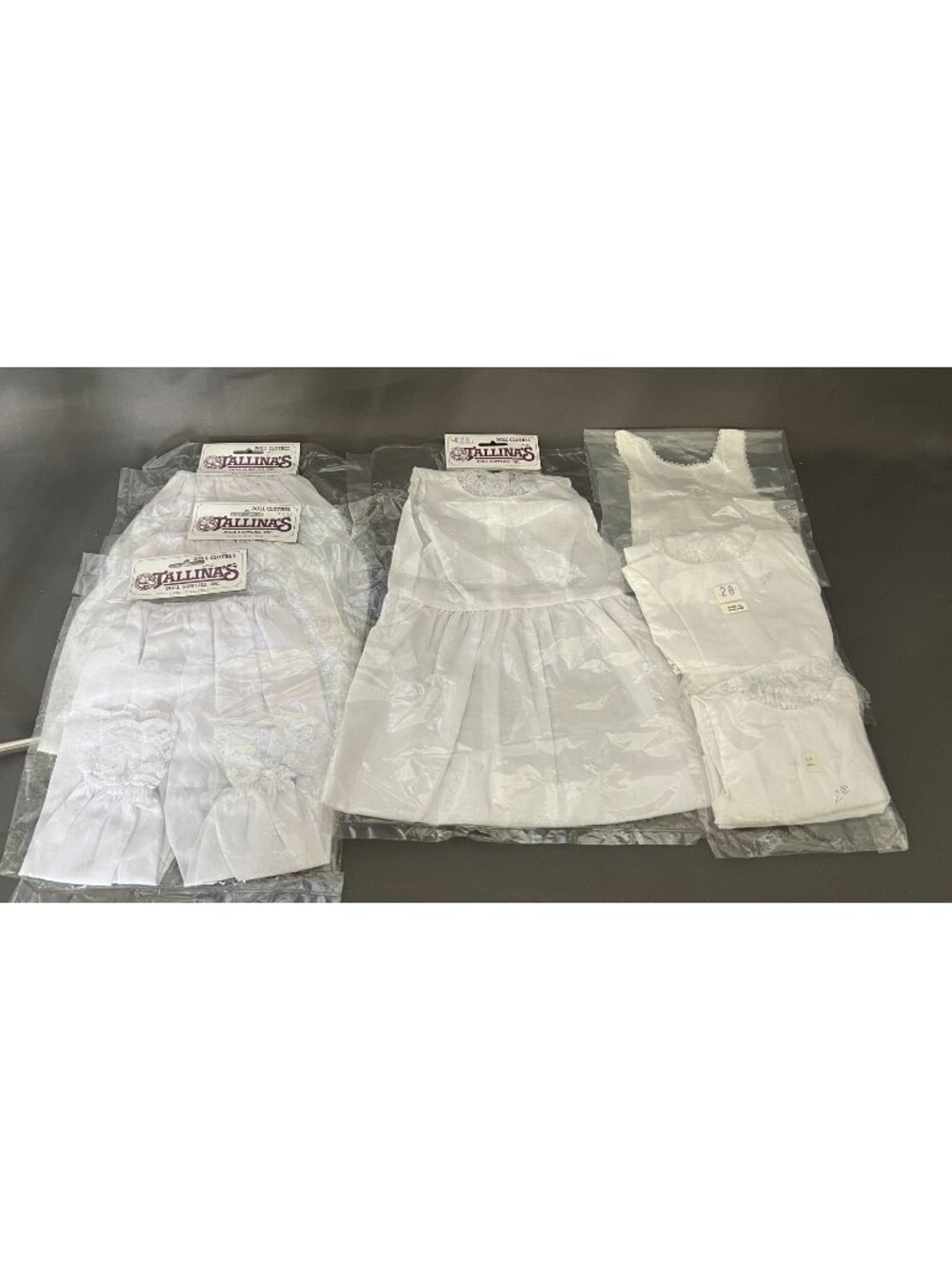 Tallinas Vintage White Doll Clothes Dresses & Undergarments Lot Lace Details